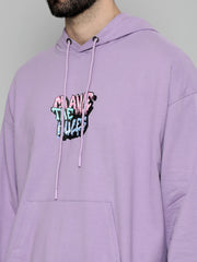 Change Rules Lavender Loose fit Full Sleeve Sweatshirt