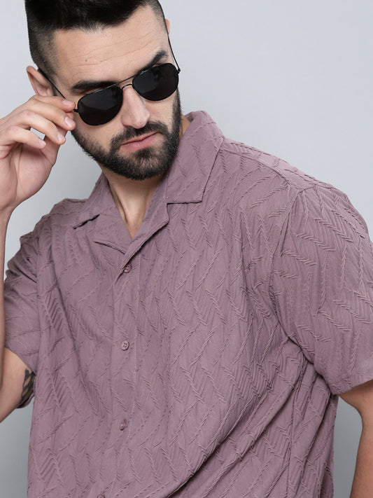 Creased Dusty Pink Half Sleeve Shirt