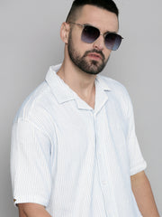 Crochet Skyblue Half Sleeve Shirt