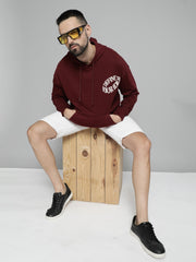 Burgundy Loose fit Full Sleeve Sweatshirt