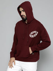 Burgundy Loose fit Full Sleeve Sweatshirt