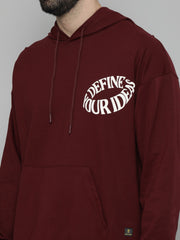 Burgundy Loose fit Full Sleeve Sweatshirt