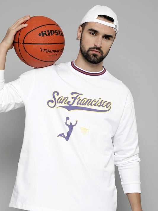 Sanfrancisco White FullSleeve T-Shirt