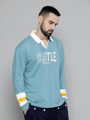 Seattle Denim Blue Full Sleeve Full Sleeve Polo T-Shirt