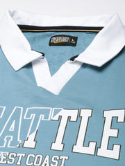 Seattle Denim Blue Full Sleeve Full Sleeve Polo T-Shirt