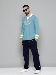 Seattle Denim Blue Full Sleeve Full Sleeve Polo T-Shirt