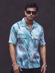 Double Pocket Berly Green Half Sleeve Shirt