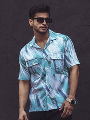 Double Pocket Berly Green Half Sleeve Shirt