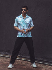 Double Pocket Berly Green Half Sleeve Shirt