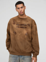 Losangles Brown Full Sleeve Sweatshirt