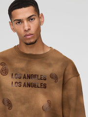 Losangles Brown Full Sleeve Sweatshirt