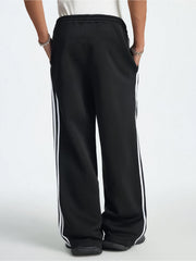 Baggy Fit Side Taped Black Pant