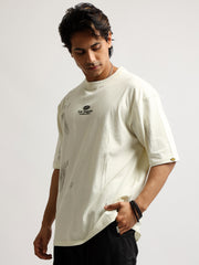 Los Angles Cream Half Sleeve T-Shirt