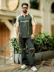 Born to Disrupt Olive Half Sleeve Polo T-Shirt