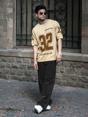 Houston Beige Half Sleeve T-Shirt