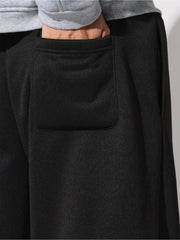 Double Pintuck Black Baggy Fit Pant