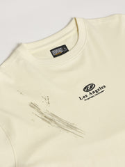 Los Angles Cream Half Sleeve T-Shirt