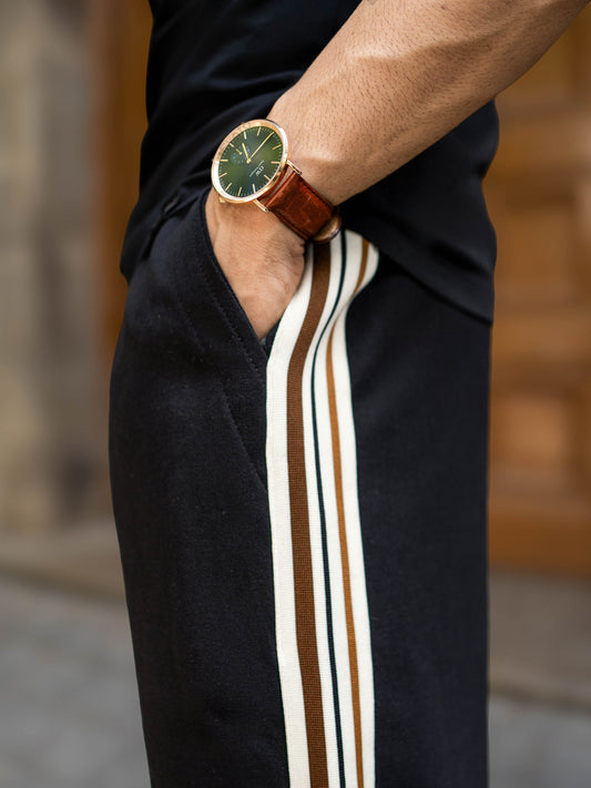 Tri-Color Black Trackpant