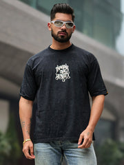 Vintage Acid Wash Black Half Sleeve T-Shirt