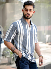 Stripe Black Half Sleeve Polo T-Shirt