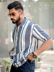 Stripe Black Half Sleeve Polo T-Shirt