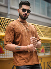 Brush stroke Brown Half Sleeve Tshirt