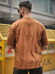 Brush stroke Brown Half Sleeve Tshirt