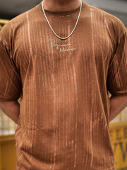 Brush stroke Brown Half Sleeve Tshirt