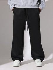 Double Pintuck Black Baggy Fit Pant