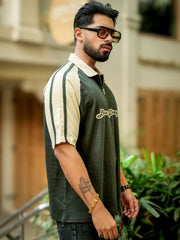 Born to Disrupt Olive Half Sleeve Polo T-Shirt