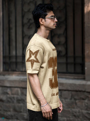 Houston Beige Half Sleeve T-Shirt