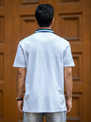 Twintone White Half Sleeve Polo T-Shirt