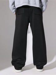 Double Pintuck Black Baggy Fit Pant