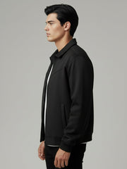 V Panel Black Full Sleeve Shacket