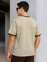 Color Block Biscuit Half Sleeve T-Shirt