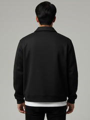 V Panel Black Full Sleeve Shacket