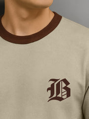 Color Block Biscuit Half Sleeve T-Shirt