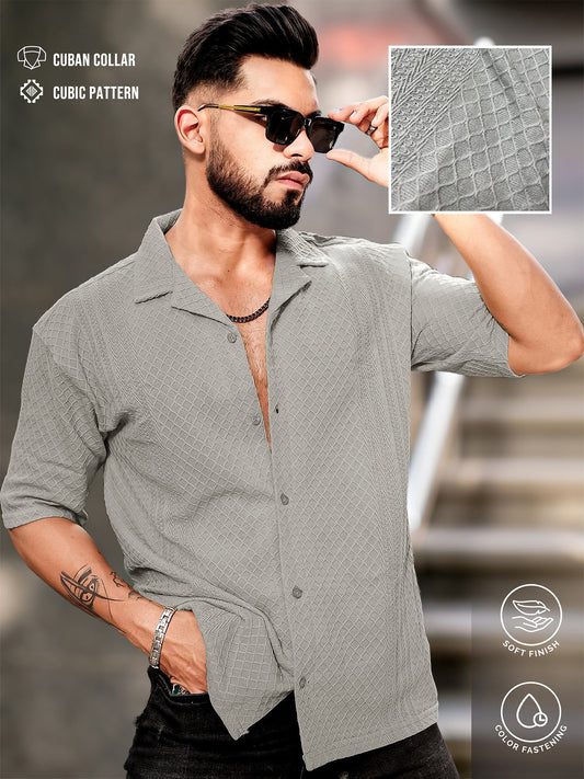 Cubic Grey Half Sleeve Shirt