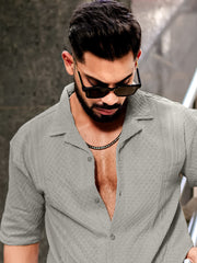 Cubic Grey Half Sleeve Shirt