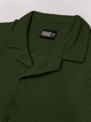 Elliot Knit Olive Lycra Half Sleeve Shirt