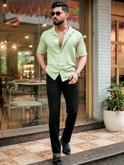Elliot Knit Lite Green Lycra Half Sleeve Shirt