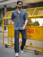 Teraknit Dark Grey Half Sleeve Shirt