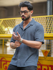 Teraknit Dark Grey Half Sleeve Shirt