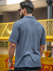 Teraknit Dark Grey Half Sleeve Shirt