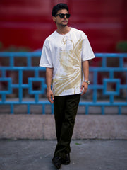 Nature Noise Half Sleeve White T-Shirt