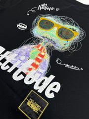 Attitude Black Half Sleeve T-Shirt