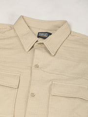 Elliot Cargo Knit Beige Lycra Full Sleeve Shirt