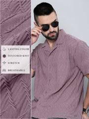 Creased Dusty Pink Half Sleeve Shirt