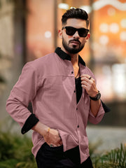 Brooklyn Knit Pink Full Sleeve Shirt