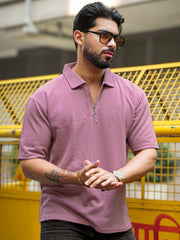 Brooklyn Half Zipper Dark Green Polo Half Sleeve T-Shirt